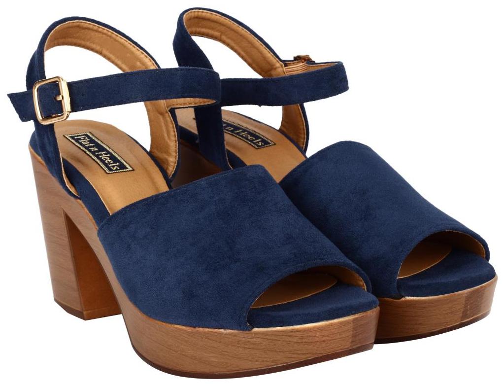 

Flat n Heels Women Blue Heeled Sandals