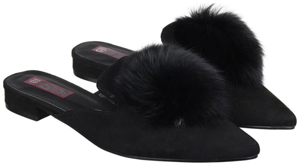 

Flat n Heels Women Black Mules