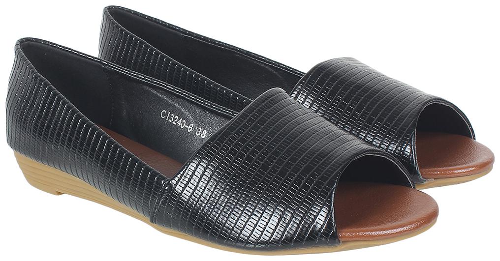 

Flat n Heels Women Black Open Toe Flats