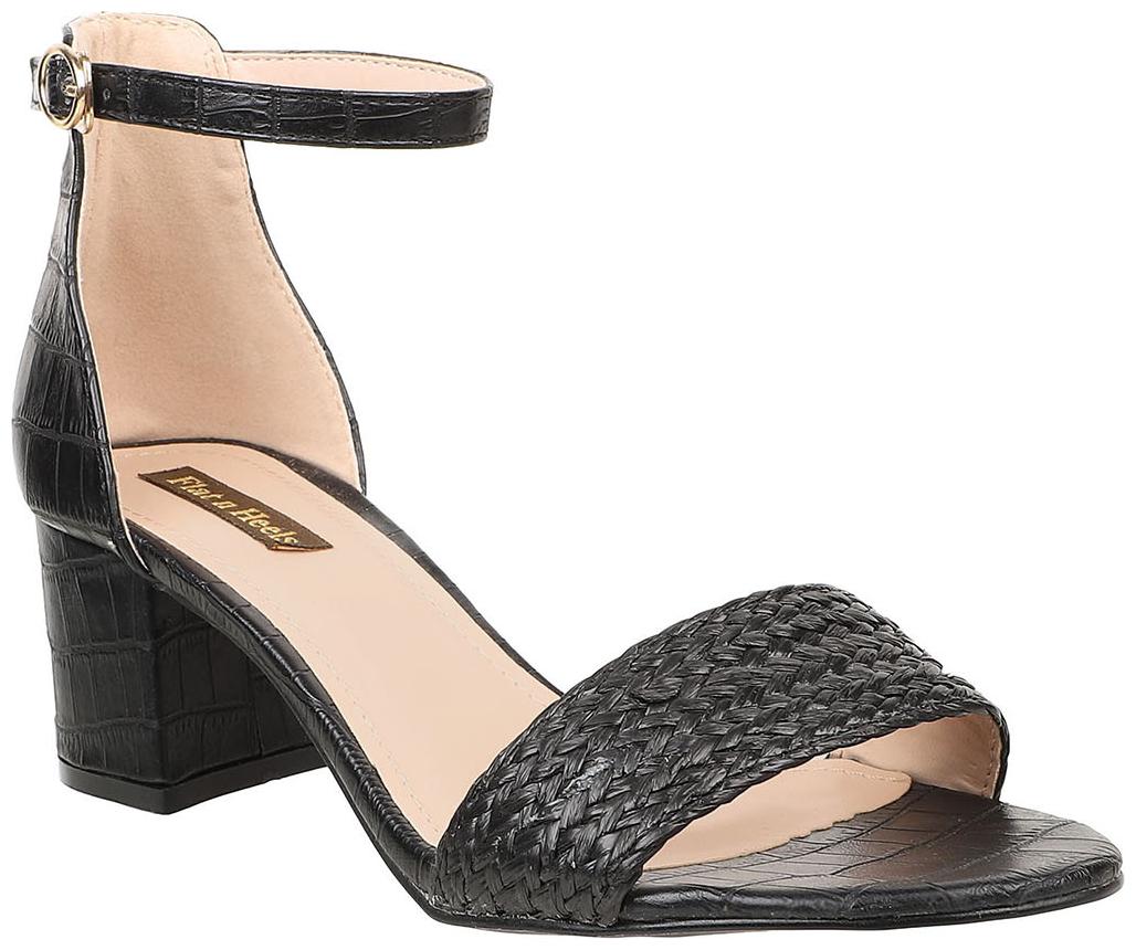 

Flat n Heels Women Black Heeled Sandals