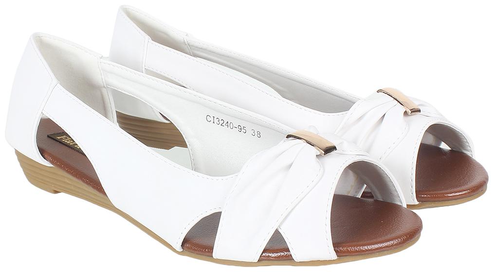 

Flat n Heels Women White Open Toe Flats