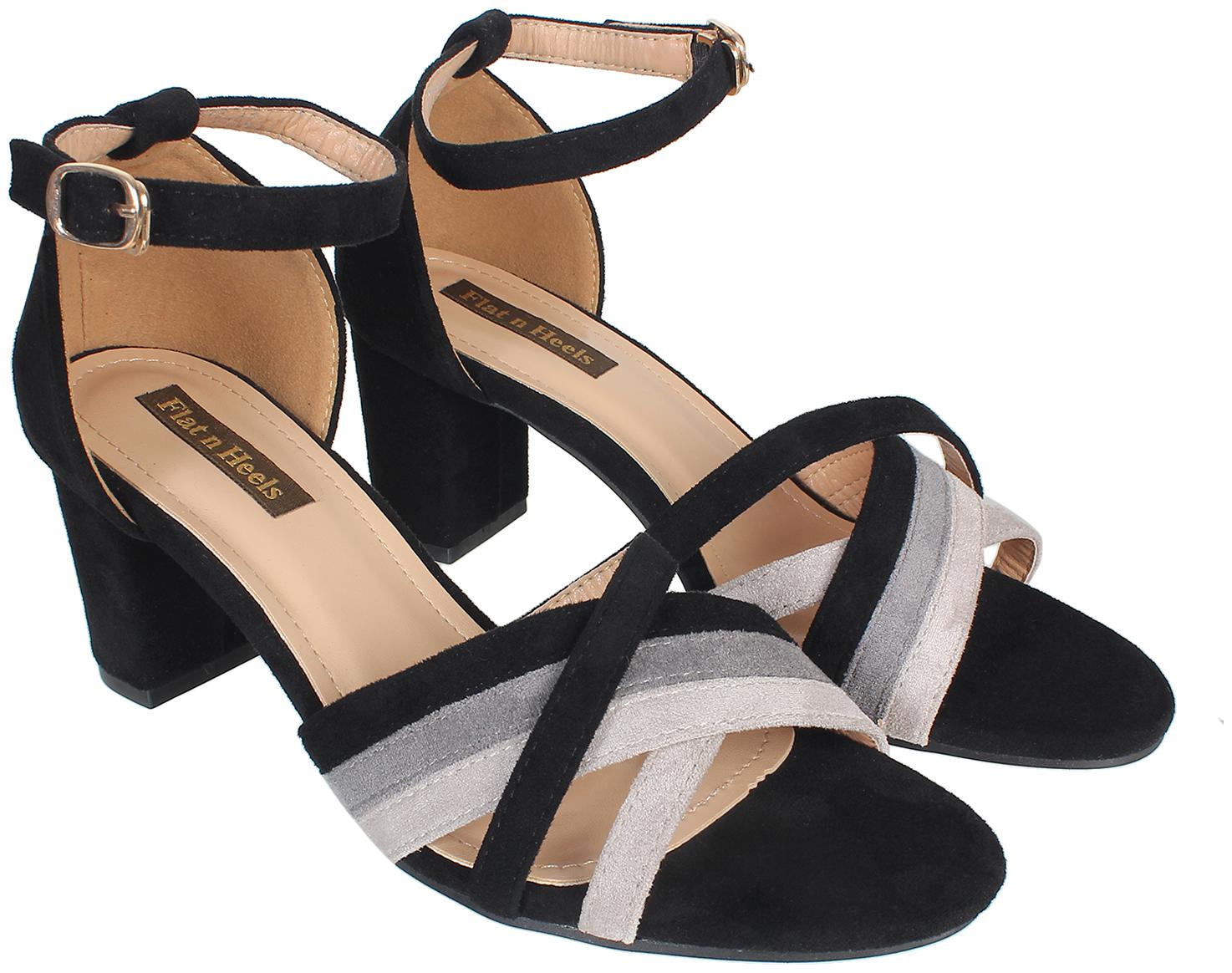 

Flat n Heels Women Black Heeled Sandals