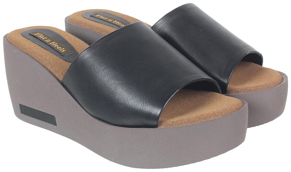 

Flat n Heels Women Black Wedges