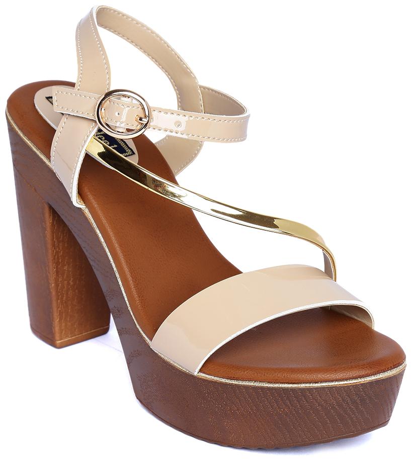 

Flat n Heels Heels Patent Leather Women Beige