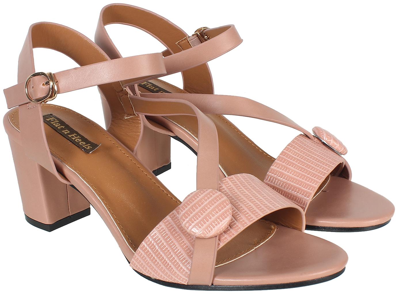 

Flat n Heels Women Pink Heeled Sandals