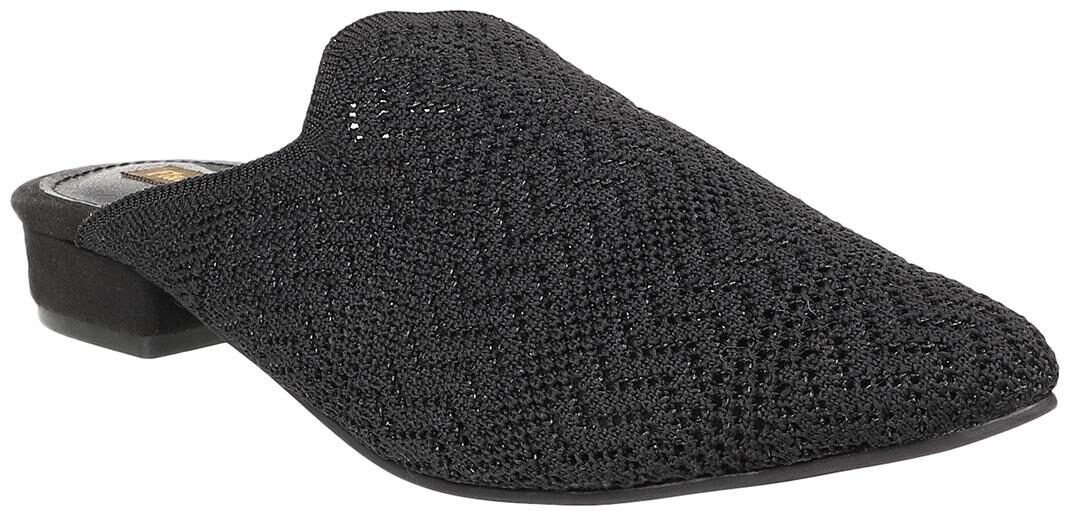 

Flat n Heels Women Black Mules