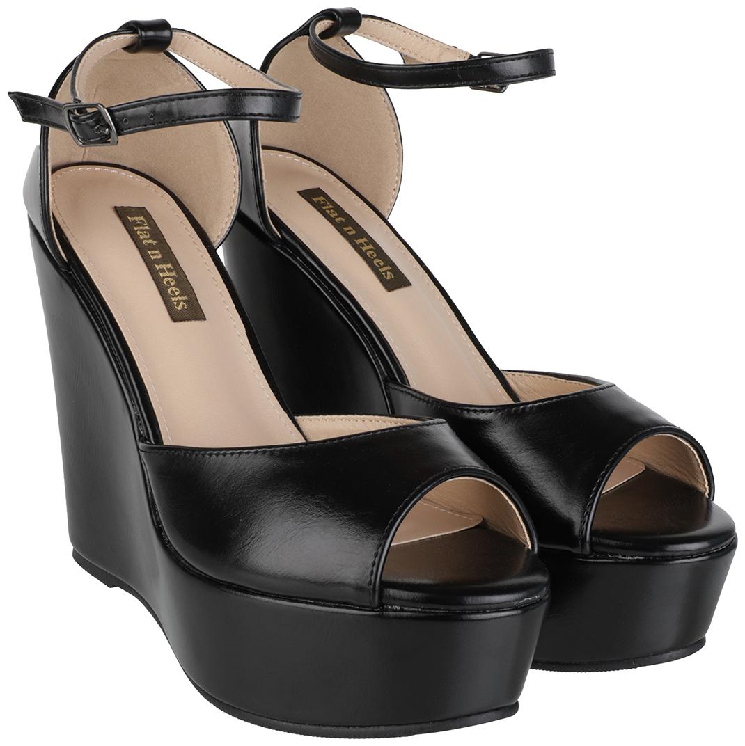 

Flat n Heels Women Black Wedges