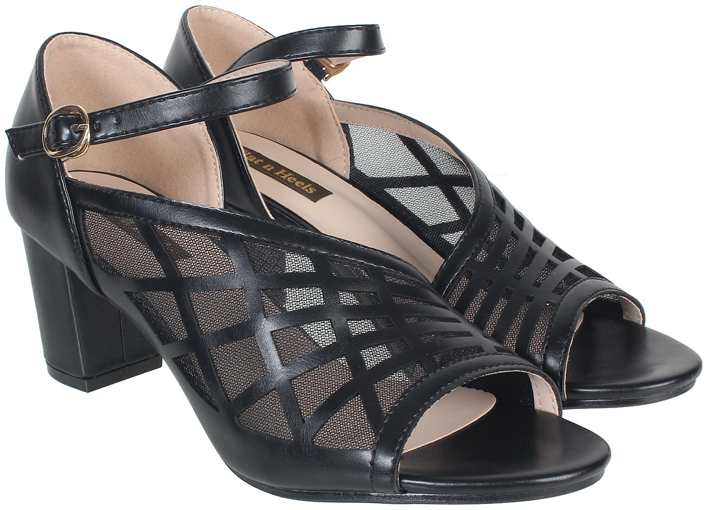 

Flat n Heels Women Black Heeled Sandals