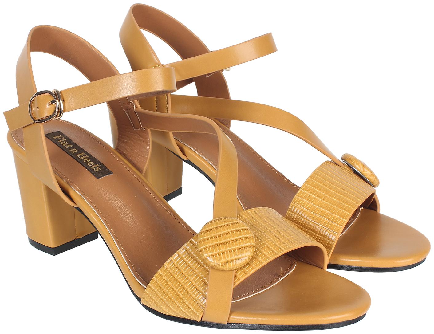 

Flat n Heels Women Yellow Heeled Sandals