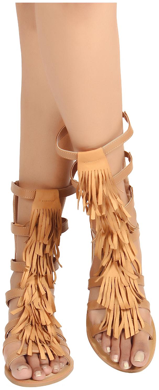 

Flat n Heels Women Tan Gladiators