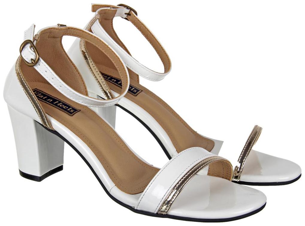 

Flat n Heels Women White Heeled Sandals