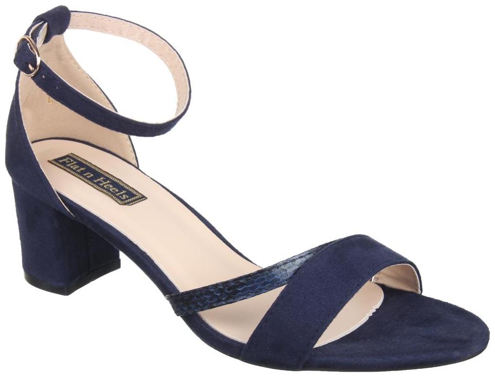 

Flat n Heels Women Blue Heeled Sandals