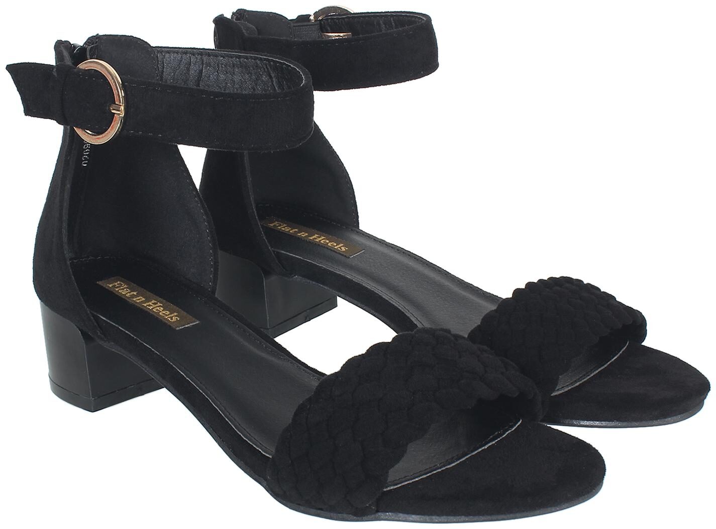 

Flat n Heels Women Black Heeled Sandals