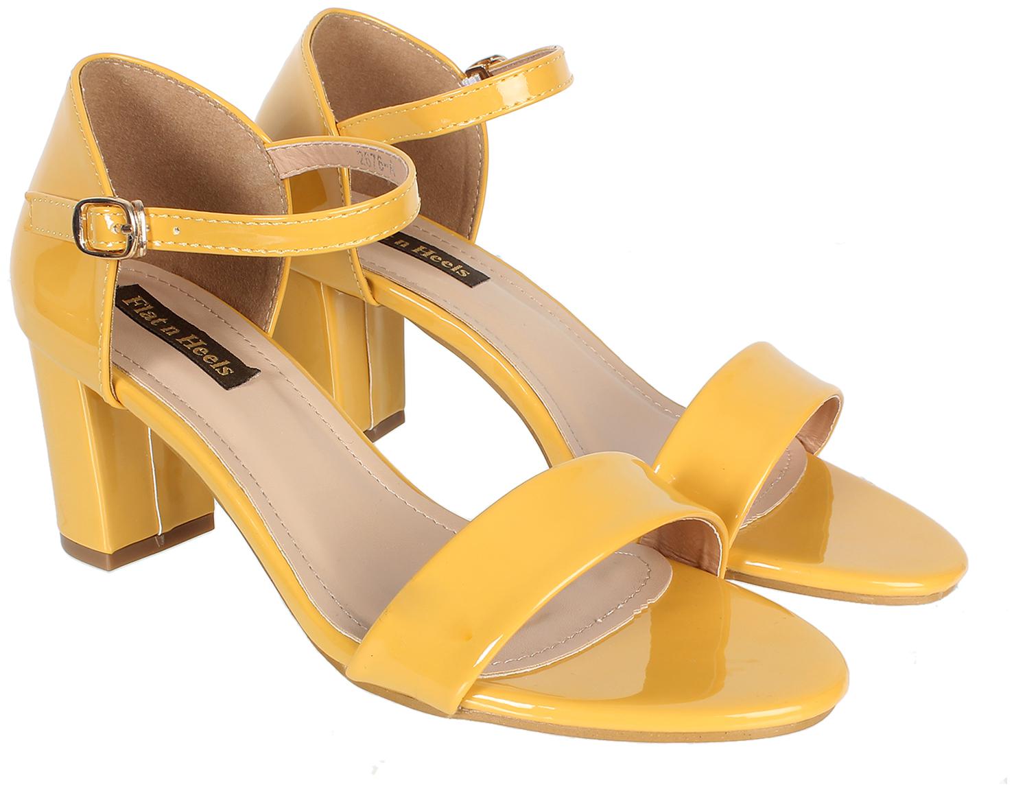 

Flat n Heels Women Yellow Heeled Sandals