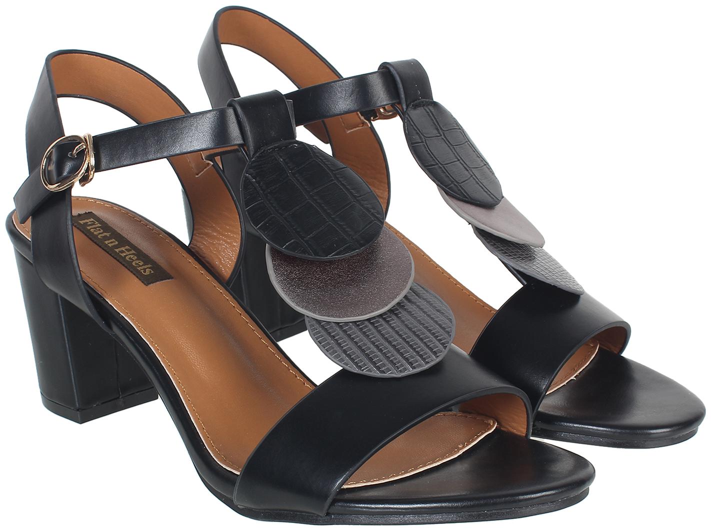

Flat n Heels Women Black Heeled Sandals