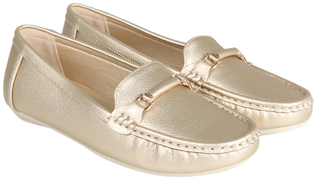 

Flat n Heels Women Gold Loafers