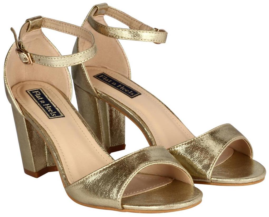 

Flat n Heels Women Gold Heeled Sandals