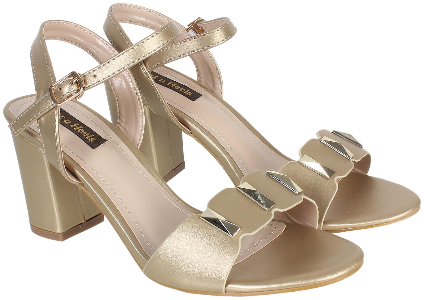 

Flat n Heels Women Gold Heeled Sandals