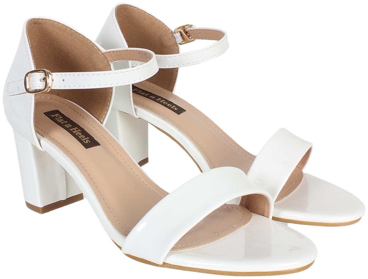 

Flat n Heels Women White Heeled Sandals