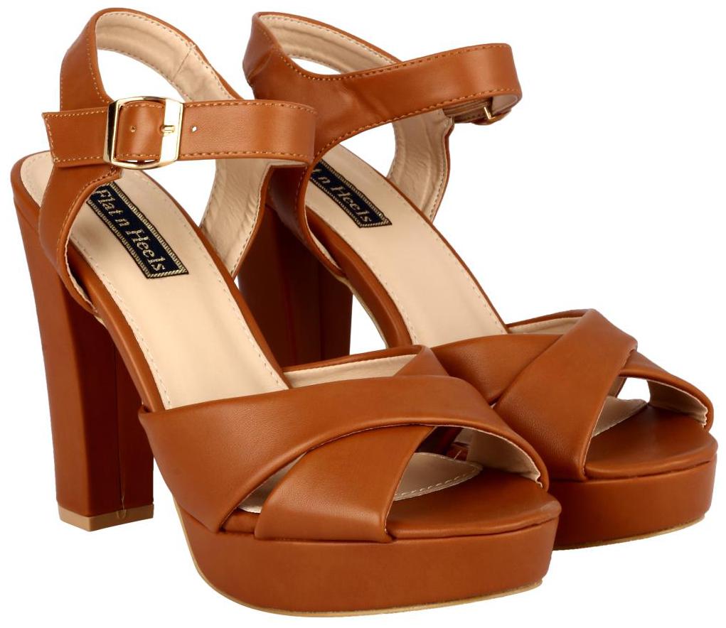 

Flat n Heels Women Tan Heeled Sandals