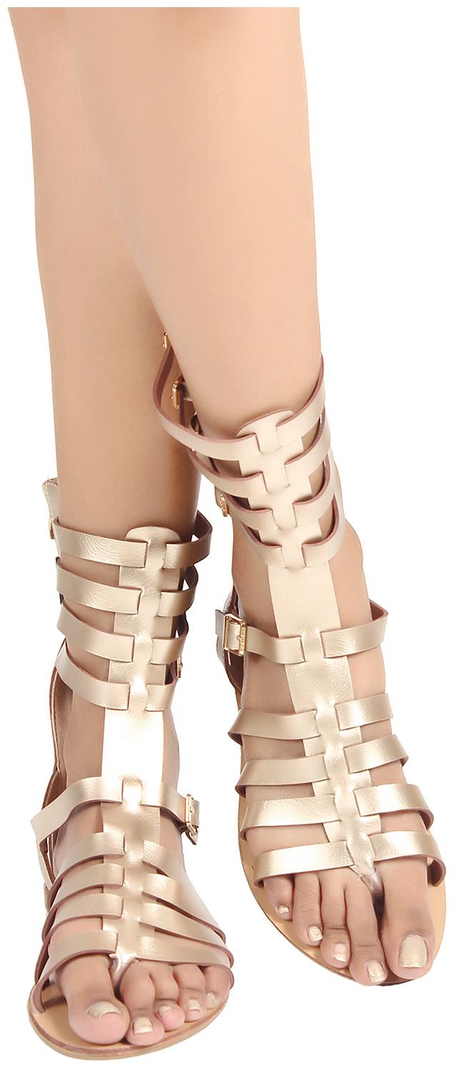 

Flat n Heels Women Gold Gladiators