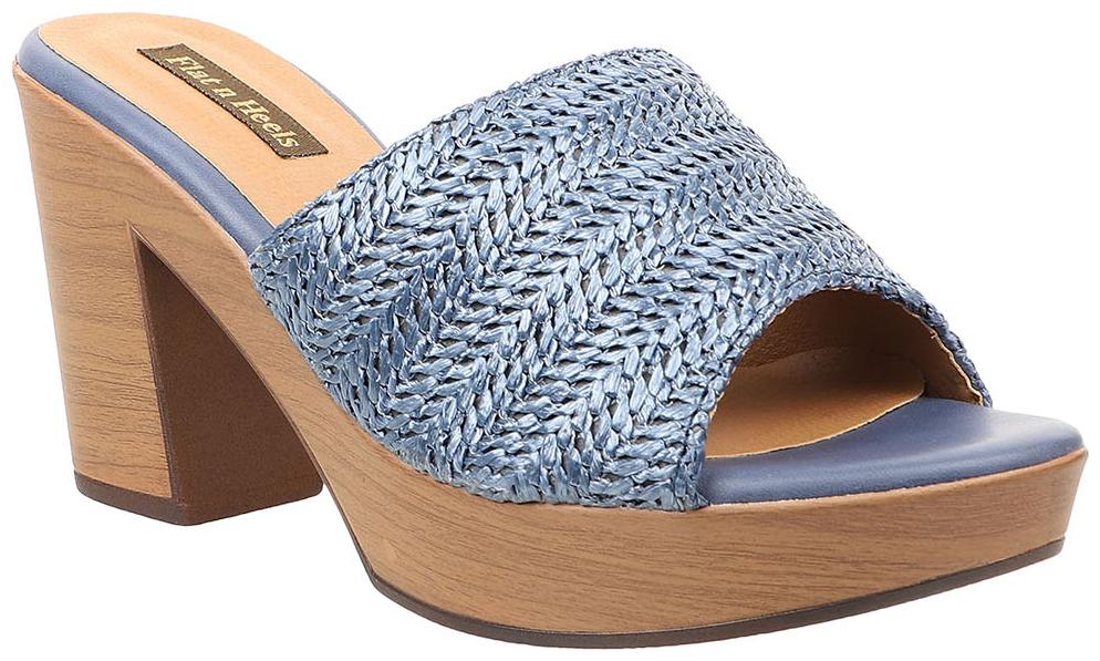 

Flat n Heels Women Blue Heeled Sandals