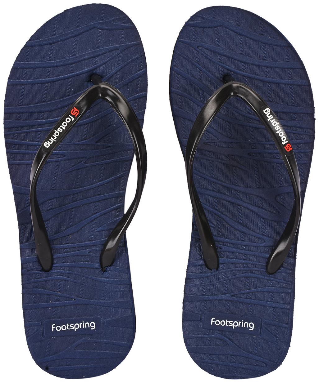 

FOOTSPRING Women Navy Blue Slippers