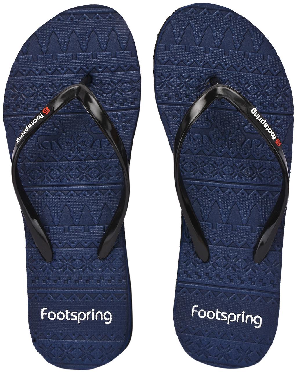 

FOOTSPRING Women Navy Blue Slippers
