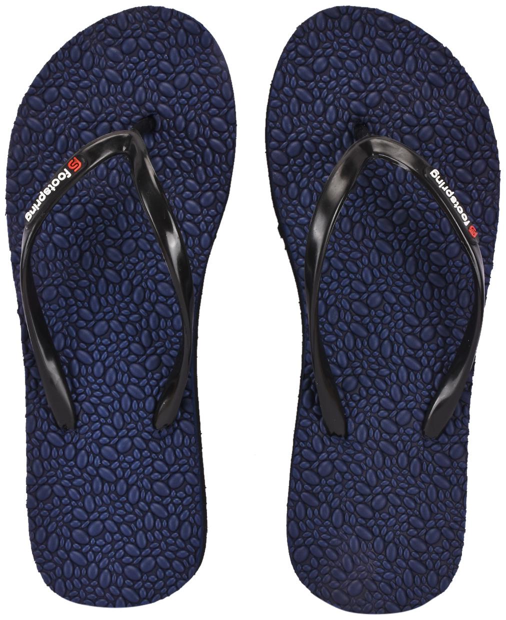 

FOOTSPRING Women Navy Blue Slippers