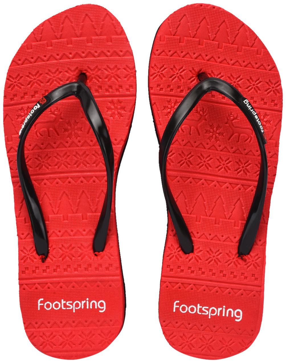 

FOOTSPRING Women Red Slippers
