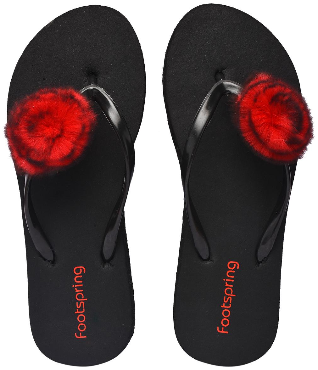 

FOOTSPRING Women Red Slippers