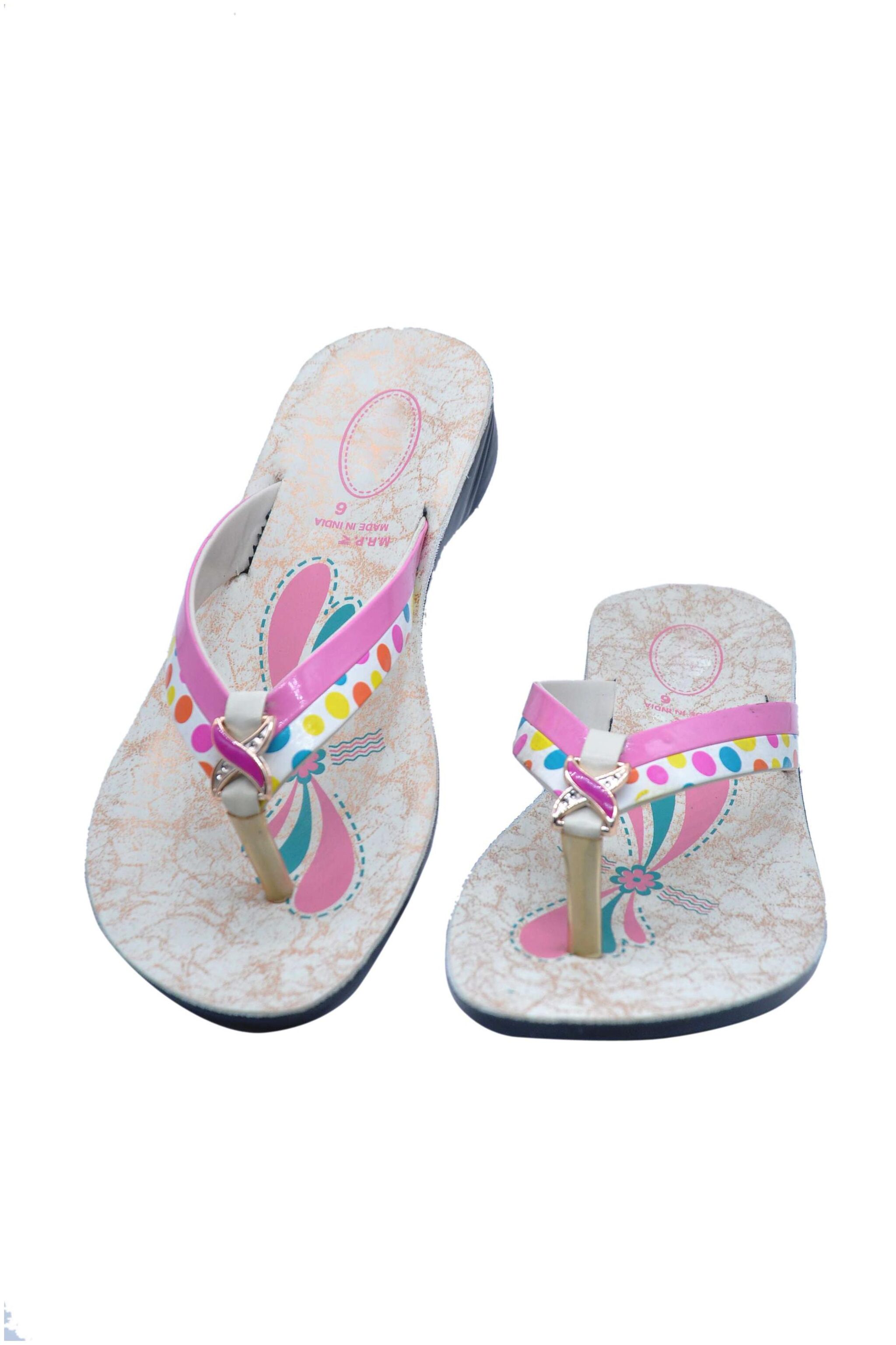 

footstair women cream pink flip flop