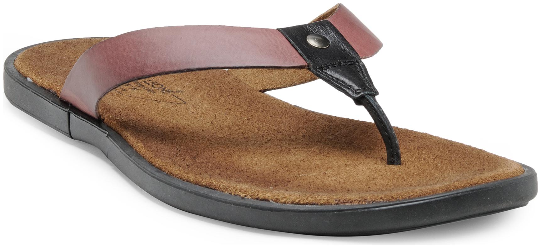 

Franco Leone Red Leather Slippers Flip-Flops