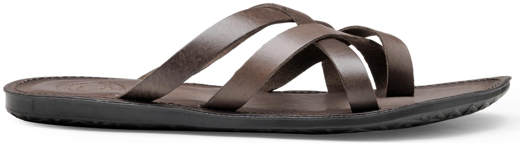

Franco Leone Brown Leather Slippers Flip-Flops