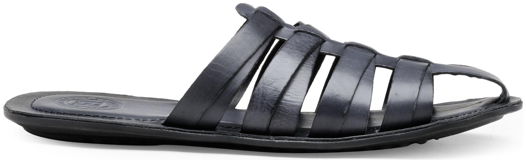 

Franco Leone Blue Leather Slippers Flip-Flops