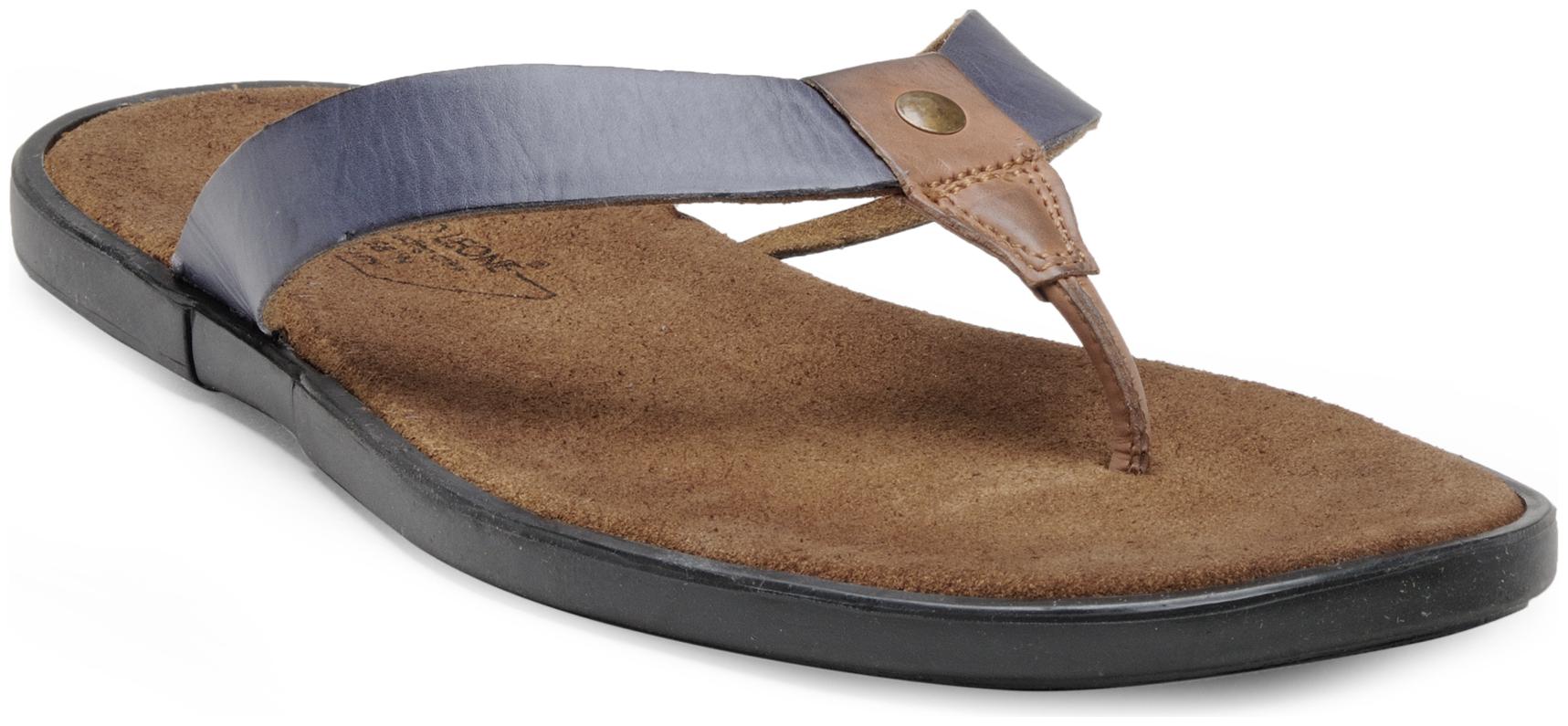 

Franco Leone Blue Leather Slippers Flip-Flops