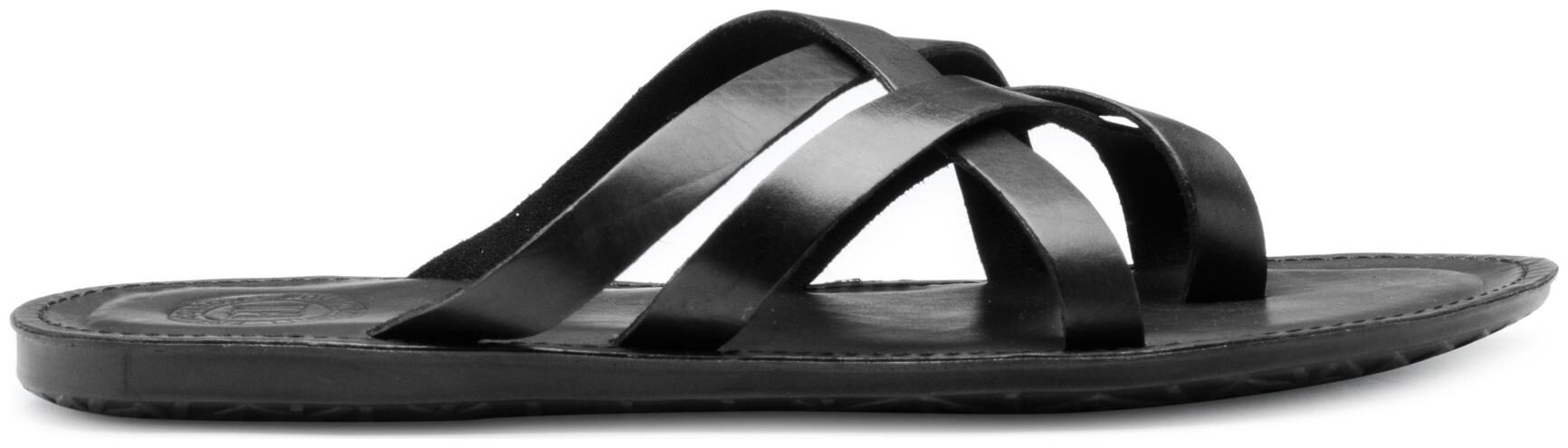

Franco Leone Black Leather Slippers Flip-Flops