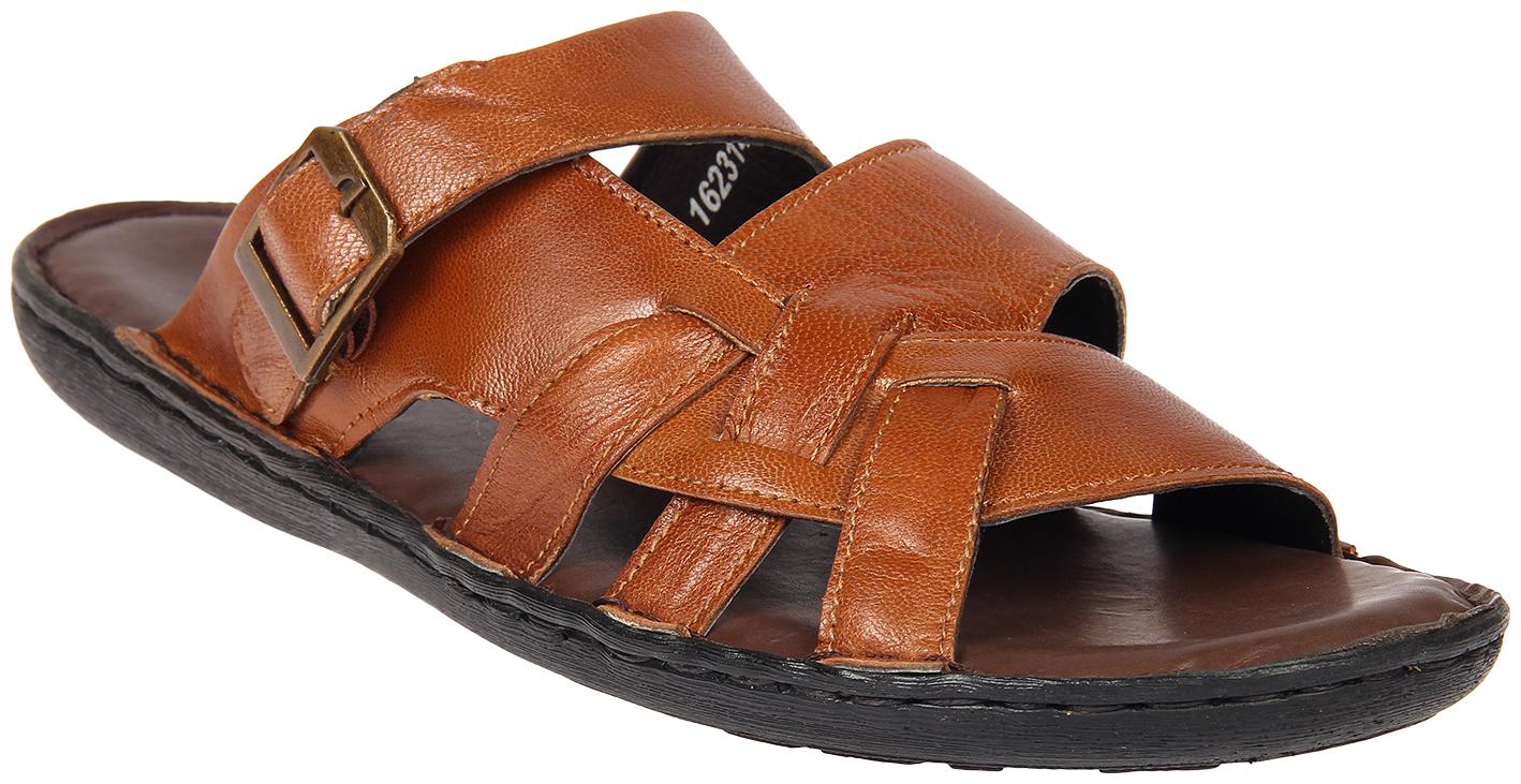 

Franco Leone Tan Leather Slipper