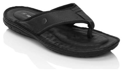 

Franco Leone Black Leather Slippers Flip-Flops