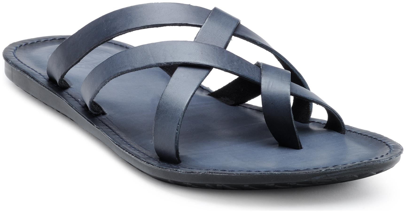 

Franco Leone Blue Leather Slippers Flip-Flops