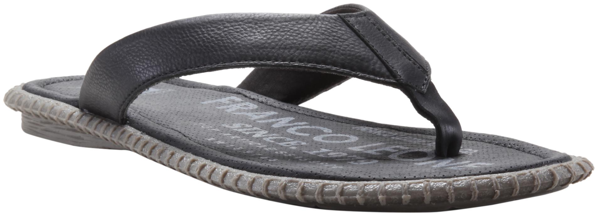

Franco Leone Black Leather Slippers Flip-Flops