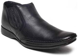 Franco Leone Black Leather Formal Shoes