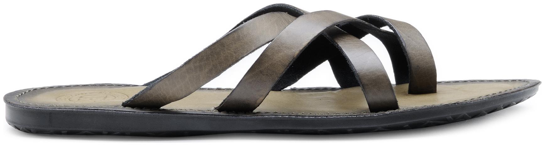 

Franco Leone Grey Leather Slippers Flip-Flops
