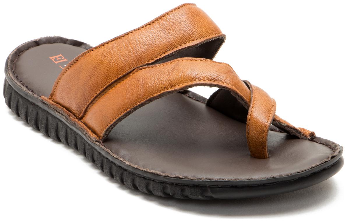

Franco Leone Tan Leather Slippers Flip-Flops