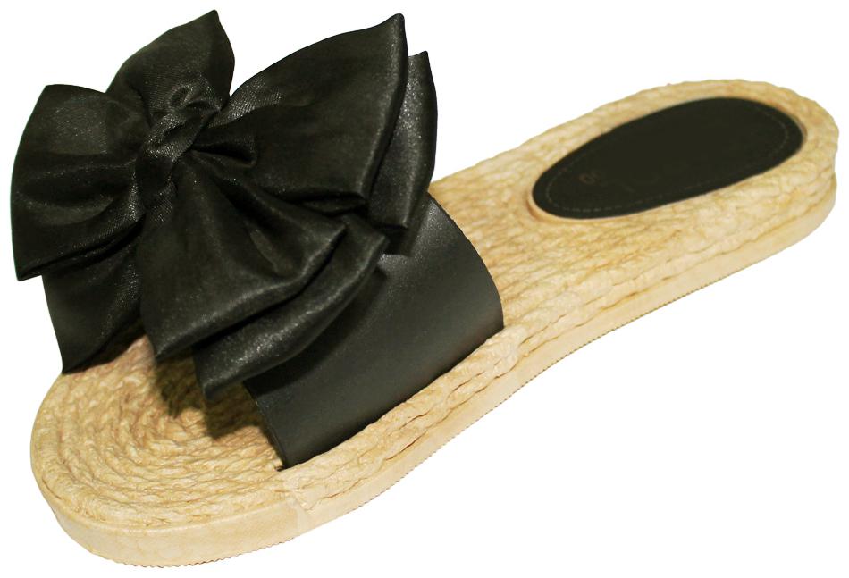 

Freeco Women Fashion Black Sandal Ladies Girls Daily Outdoor Bow Design Sandals