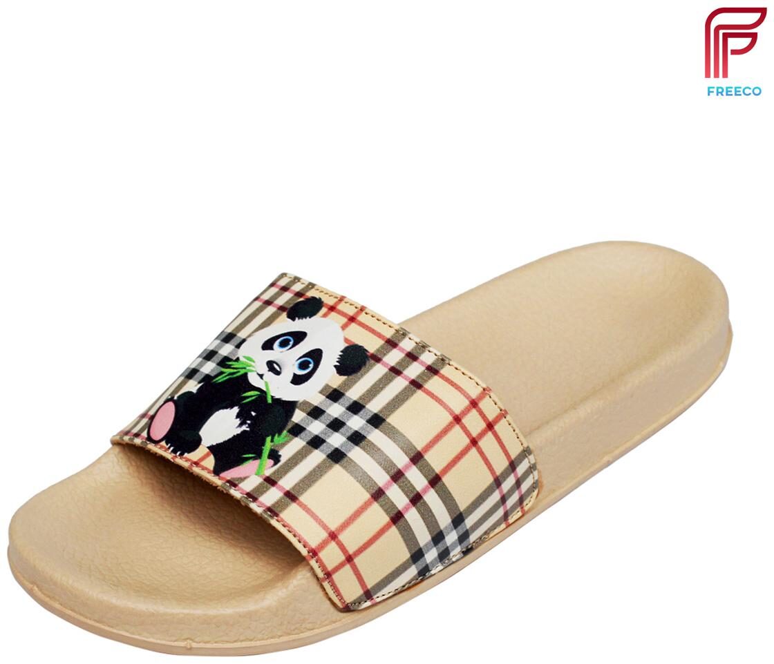 

Freeco Women Girl s Cute Happy Panda Sketch Printed Slide Slippers