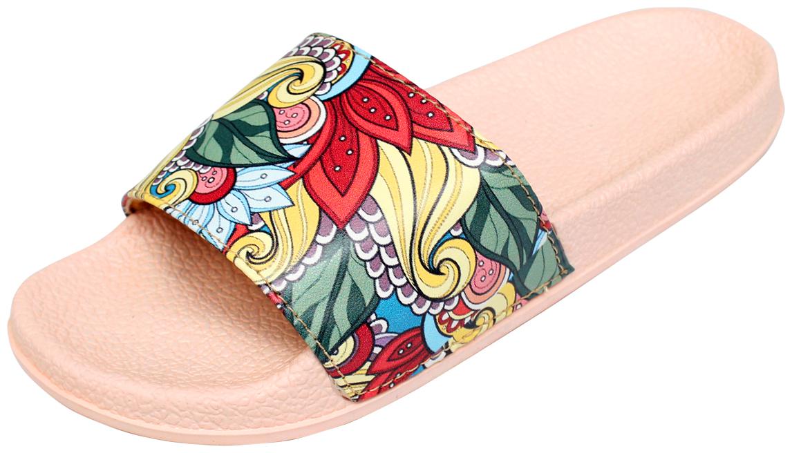 

Freeco Women s Flip Flops Daily Casual Wear Sliders Sketch Print Pop-Ups Sandals