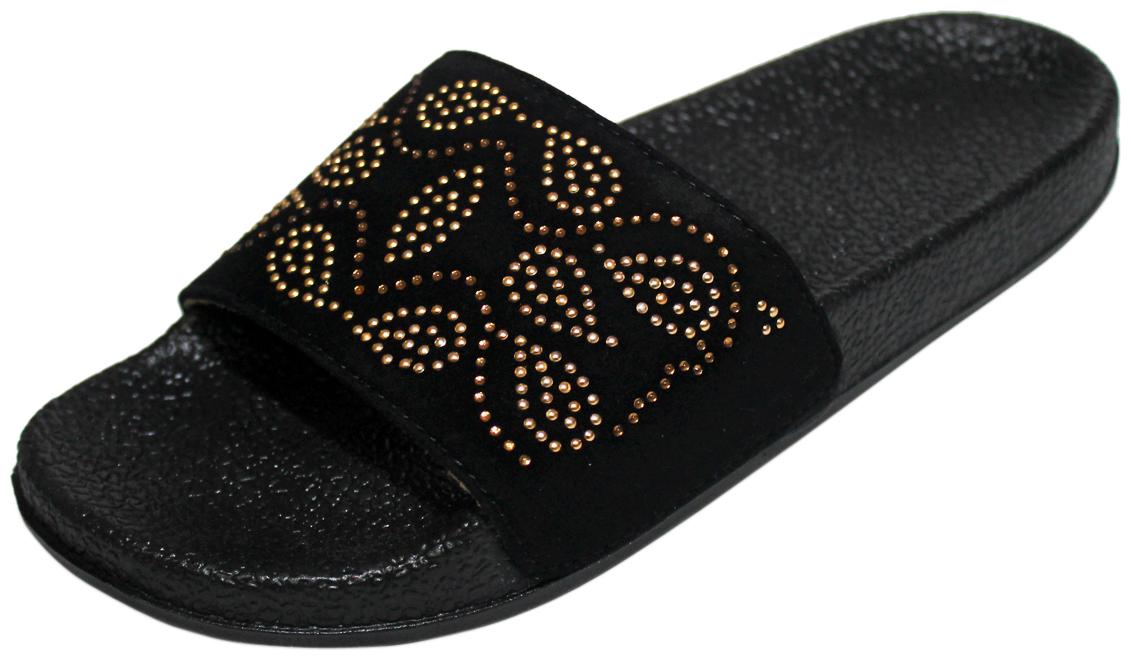 

Freeco Women Fashion Black Sandals Embroidered Seude Casual Daily Wear