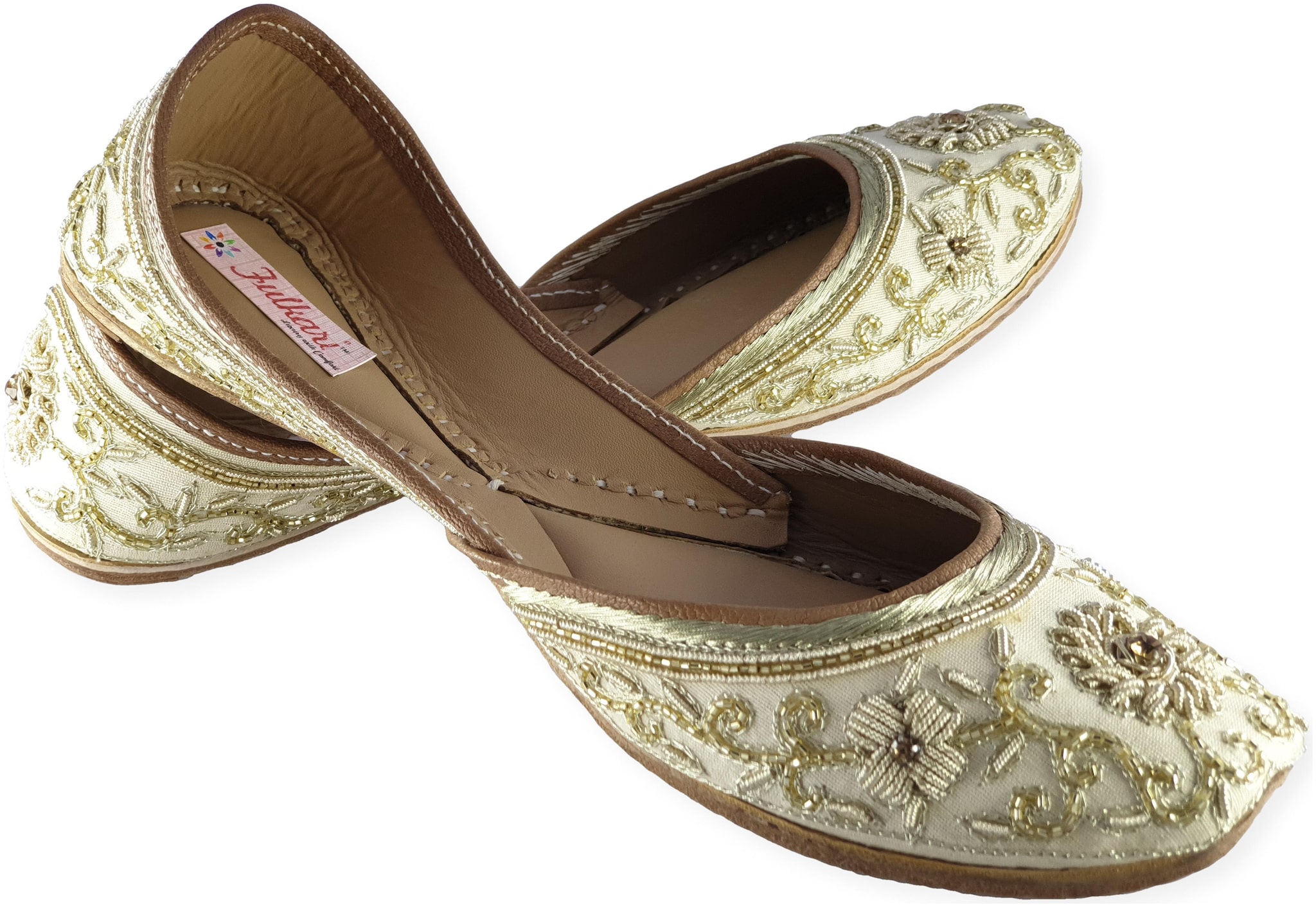 

Fulkari Women Beige Mojaris