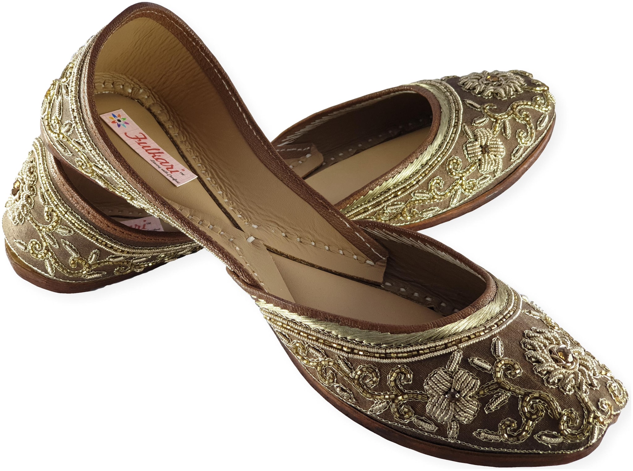 

Fulkari Women Brown Mojaris